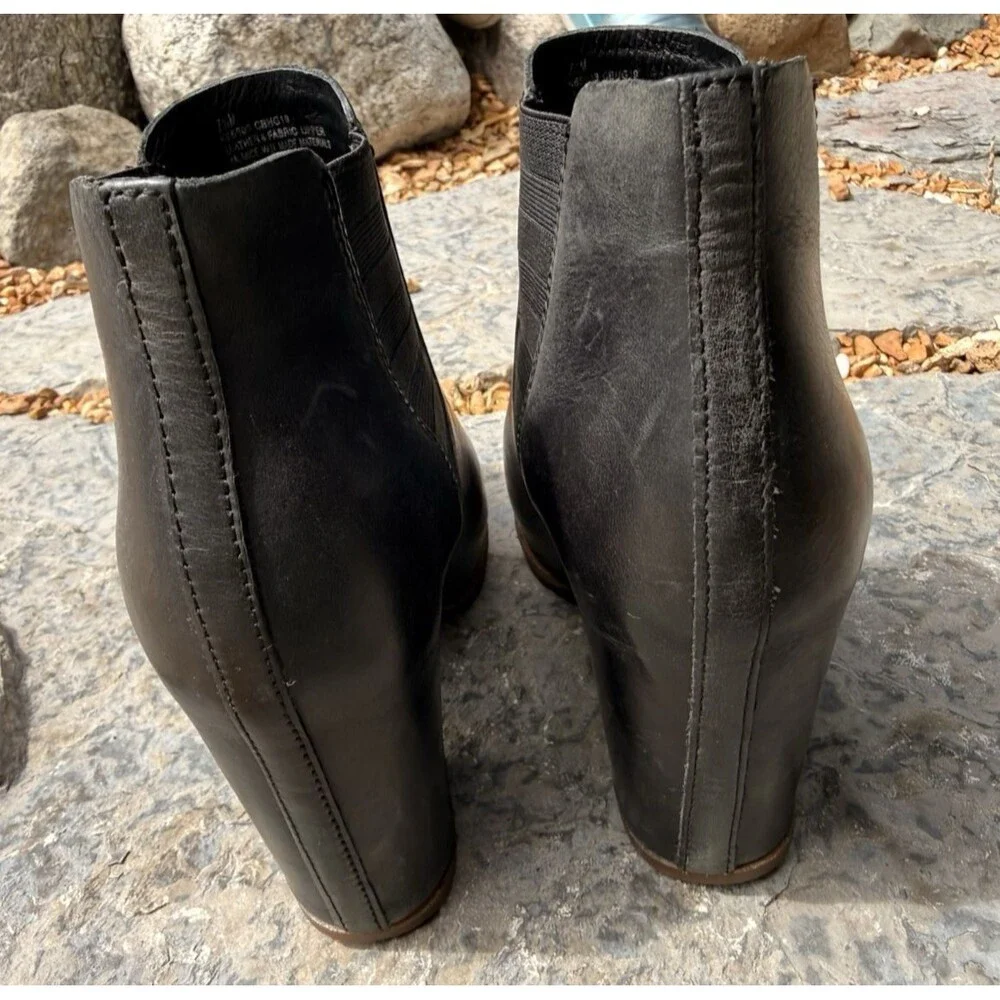 Kork Ease Shirome Chelsea Bootie Women Size 7.5 M Black Leather Ankle Boot